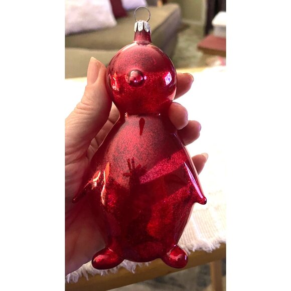 Hand Blown Red Glass Penguin Ornament Pier One - Picture 4 of 4